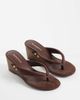 Glamorous Glamorous toe thong wedge sandals in brown suedette - 2
