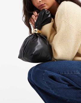 Glamorous Glamorous top handle bucket bag with hardware detail in black