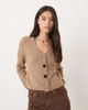 Glamorous Glamorous v neck button up cardigan in brown - 1