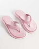 Glamorous Glamorous velvet flip flops in pink - 1