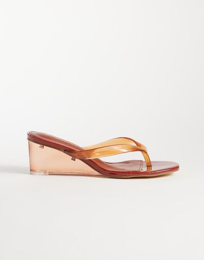Glamorous Glamorous wedge sandals in brown jelly