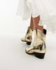 Glamorous Glamorous western ankle boots in gold metallic - 3