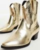 Glamorous Glamorous western ankle boots in gold metallic - 4