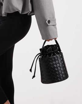 Glamorous Glamorous woven bucket bag in black