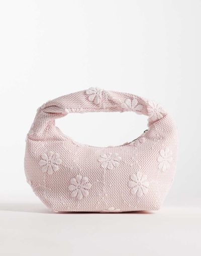 Glamorous Glamorous woven grab bag in pink floral print