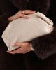 Glamorous Glamorous woven pillow clutch purse in stone-Neutral - 4