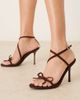 Glamorous Wide Fit Glamorous Wide Fit barely there heeled sandals with bow in brown - 1