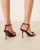 Glamorous Wide Fit Glamorous Wide Fit barely there heeled sandals with bow in brown - 4