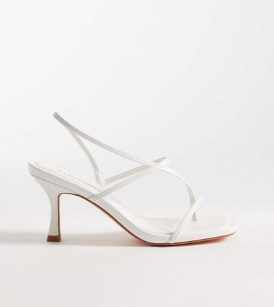 Glamorous Wide Fit Glamorous Wide Fit barely there heeled sandals with in white