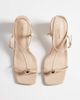 Glamorous Wide Fit Glamorous Wide Fit block heel sandals with metal detail in beige-Neutral - 2