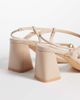 Glamorous Wide Fit Glamorous Wide Fit block heel sandals with metal detail in beige-Neutral - 3