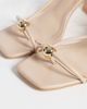 Glamorous Wide Fit Glamorous Wide Fit block heel sandals with metal detail in beige-Neutral - 4