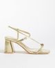Glamorous Wide Fit Glamorous Wide Fit block heel sandals with metal detail in gold - 1