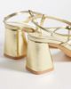 Glamorous Wide Fit Glamorous Wide Fit block heel sandals with metal detail in gold - 4