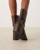Glamorous Wide Fit Glamorous Wide Fit block heel square toe boots in brown - 3