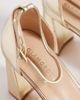Glamorous Wide Fit Glamorous Wide Fit block heeled sandals with bow in gold - 2