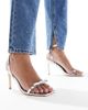 Glamorous Wide Fit Glamorous Wide Fit bow barely there heeled sandals in silver - 4