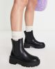 Glamorous Wide Fit Glamorous Wide Fit chunky chelsea boots in black - 3