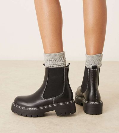Glamorous Wide Fit Glamorous Wide Fit chunky low ankle boots in black