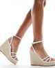 Glamorous Wide Fit Glamorous Wide Fit espadrille wedge heeled sandals in white - 1