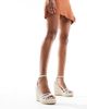 Glamorous Wide Fit Glamorous Wide Fit espadrille wedge heeled sandals in white - 3