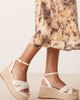 Glamorous Wide Fit Glamorous Wide Fit espadrilles platform heeled sandals in beige crochet-Neutral - 1