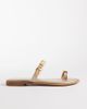 Glamorous Wide Fit Glamorous Wide Fit flat sandals with faux gold shells in gold - 1