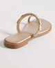 Glamorous Wide Fit Glamorous Wide Fit flat sandals with faux gold shells in gold - 4