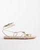 Glamorous Wide Fit Glamorous Wide Fit flat sandals with gold detailing in gold-Red - 1