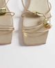 Glamorous Wide Fit Glamorous Wide Fit flat sandals with gold detailing in gold-Red - 2