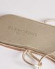 Glamorous Wide Fit Glamorous Wide Fit flat sandals with gold detailing in gold-Red - 4