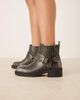 Glamorous Wide Fit Glamorous Wide Fit harness low ankle boots in washed black - 3