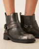 Glamorous Wide Fit Glamorous Wide Fit harness low ankle boots in washed black - 4