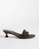 Glamorous Wide Fit Glamorous Wide Fit kitten heeled woven sandals in brown - 1
