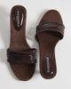 Glamorous Wide Fit Glamorous Wide Fit kitten heeled woven sandals in brown - 2