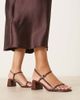 Glamorous Wide Fit Glamorous Wide Fit low block heeled sandals in chocolate brown - 1