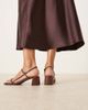 Glamorous Wide Fit Glamorous Wide Fit low block heeled sandals in chocolate brown - 3