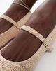 Glamorous Wide Fit Glamorous Wide Fit mary jane ballet flats in raffia-Neutral - 3