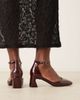 Glamorous Wide Fit Glamorous Wide Fit Mary Janes in burgundy patent-Red - 2