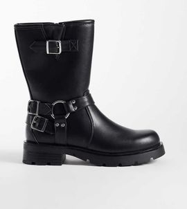 Glamorous Wide Fit Glamorous Wide Fit mid ankle moto boots in black
