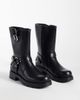 Glamorous Wide Fit Glamorous Wide Fit mid ankle moto boots in black - 2
