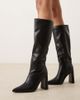 Glamorous Wide Fit Glamorous Wide Fit pointed knee boots in black - 1