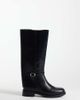 Glamorous Wide Fit Glamorous Wide Fit riding knee boots with buckle in black - 1