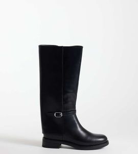Glamorous Wide Fit Glamorous Wide Fit riding knee boots with buckle in black