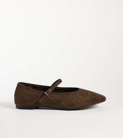Glamorous Wide Fit Glamorous Wide Fit slingback kitten heel shoes in brown suedette