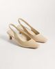 Glamorous Wide Fit Glamorous Wide Fit slingback kitten heel shoes in cream suedette-Neutral - 2