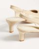 Glamorous Wide Fit Glamorous Wide Fit slingback kitten heel shoes in cream suedette-Neutral - 3