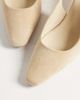 Glamorous Wide Fit Glamorous Wide Fit slingback kitten heel shoes in cream suedette-Neutral - 4