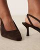 Glamorous Wide Fit Glamorous Wide Fit slingback kitten heel shoes in espresso faux suede-Brown - 2