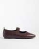Glamorous Wide Fit Glamorous Wide Fit square toe ballet flats in brown - 1